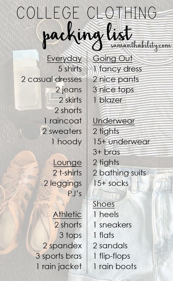How Many Clothes Should You Bring to College